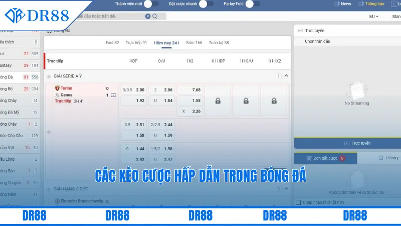 Các kèo cược hấp dẫn trong bóng đá