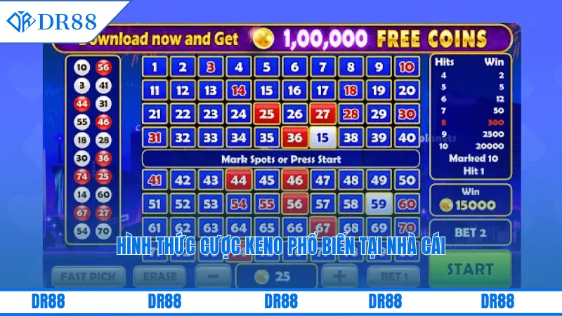 Hình thức cược Keno phổ biến tại nhà cái